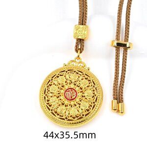✨ NEW Gold Plated Feng Shui "Fu" Fortune Pendant Necklace